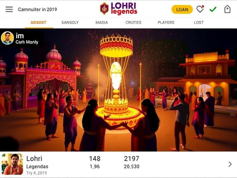 Lohri Legends gameplay screenshot showing festival celebration